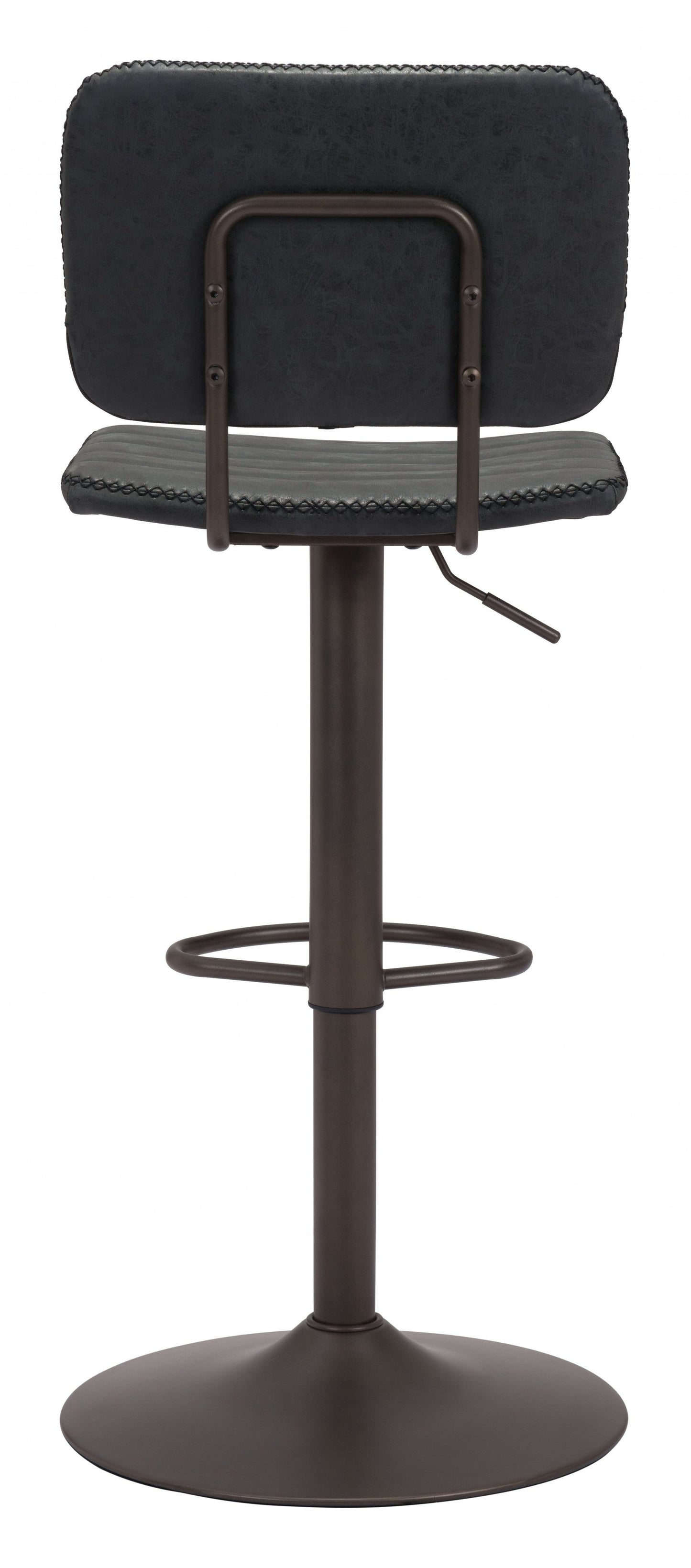 HomeRoots 24" Steel Swivel Low Back Counter Height Chair in Black Finish