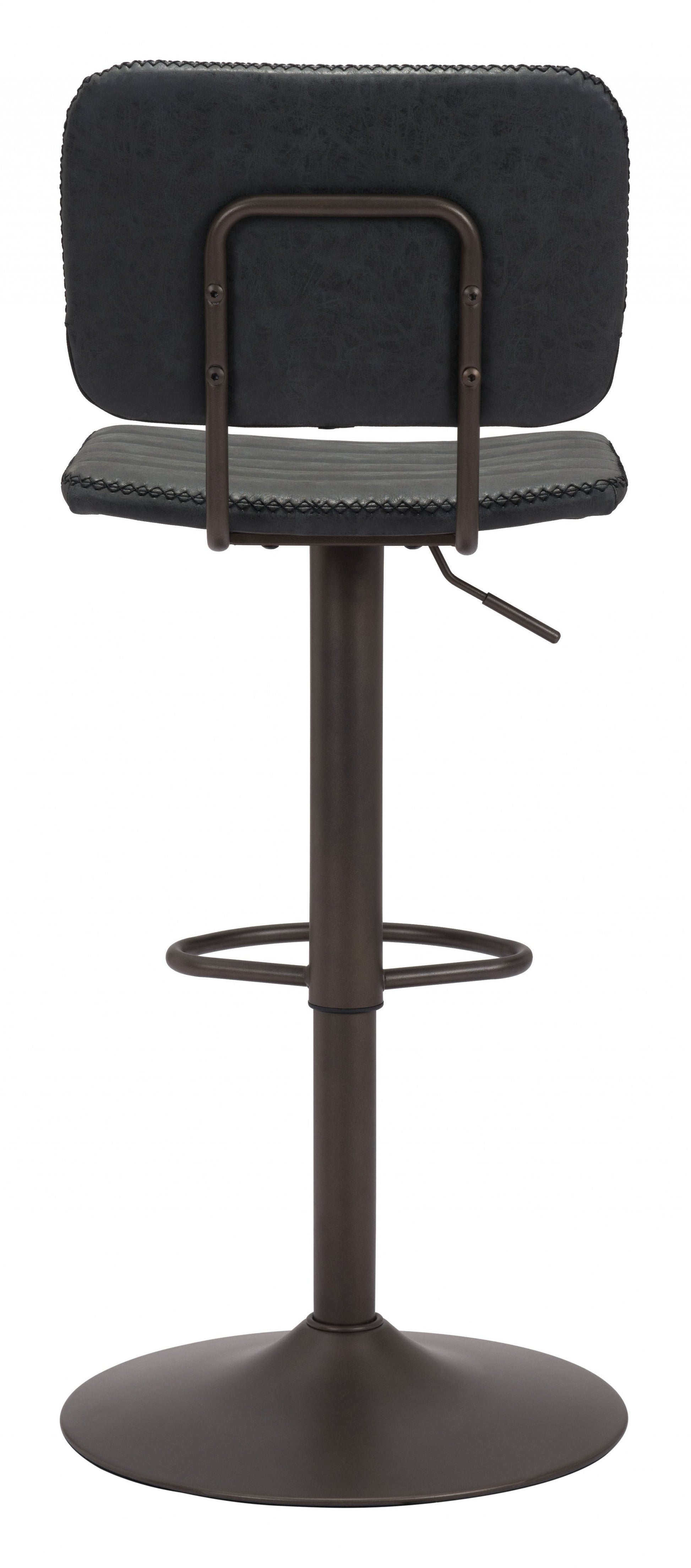 HomeRoots 24" Steel Swivel Low Back Counter Height Chair in Black Finish