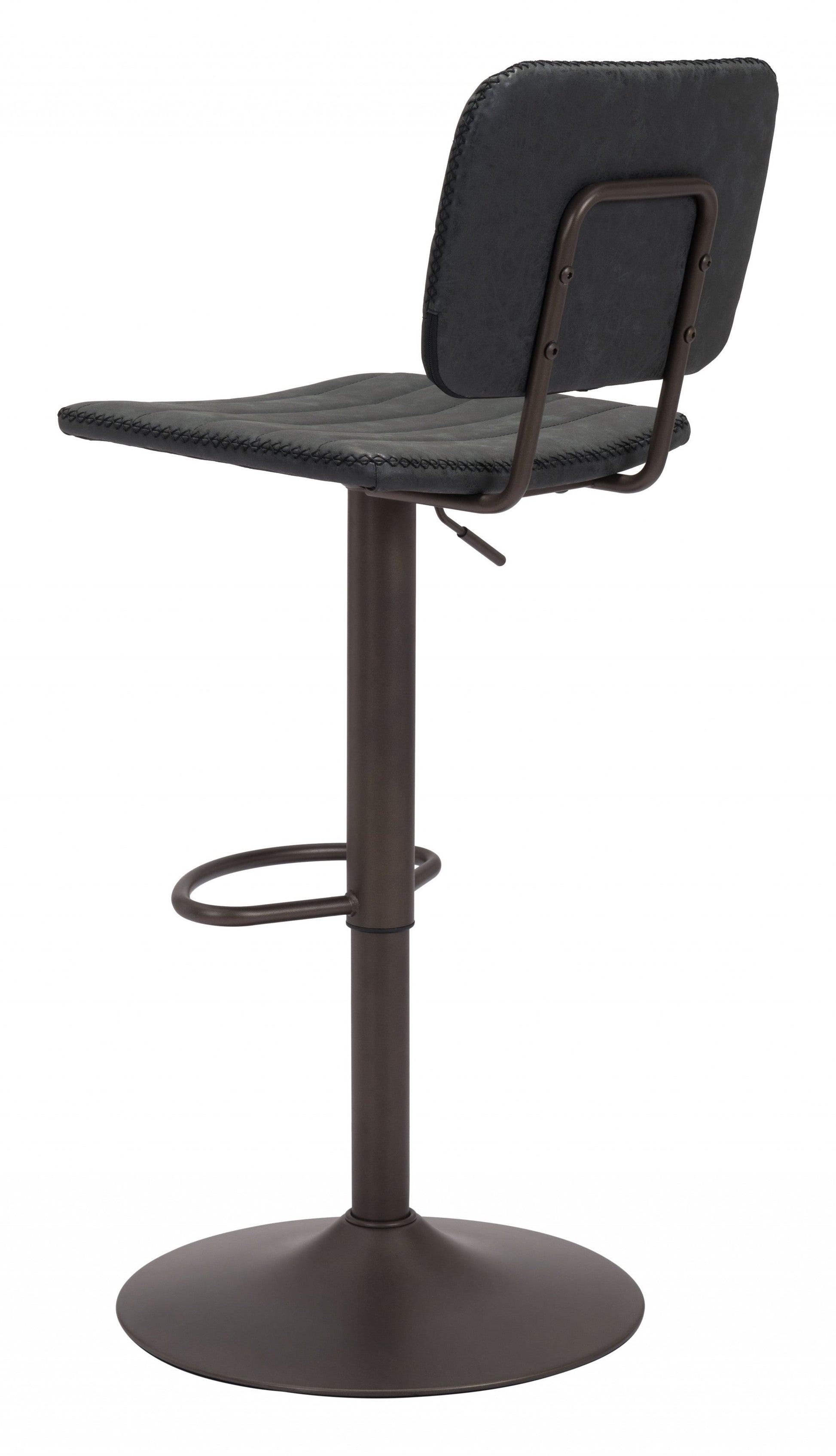 HomeRoots 24" Steel Swivel Low Back Counter Height Chair in Black Finish