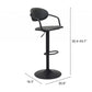HomeRoots 24" Steel Swivel Low Back Counter Height Chair in Black Finish