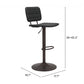 HomeRoots 24" Steel Swivel Low Back Counter Height Chair in Black Finish