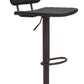 HomeRoots 24" Steel Swivel Low Back Counter Height Chair in Black Finish