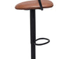 HomeRoots 24" Steel Swivel Low Back Counter Height Chair in Brown and Black Finish