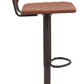 HomeRoots 24" Steel Swivel Low Back Counter Height Chair in Brown and Black Finish