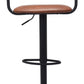 HomeRoots 24" Steel Swivel Low Back Counter Height Chair in Brown and Black Finish