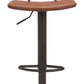 HomeRoots 24" Steel Swivel Low Back Counter Height Chair in Brown and Black Finish