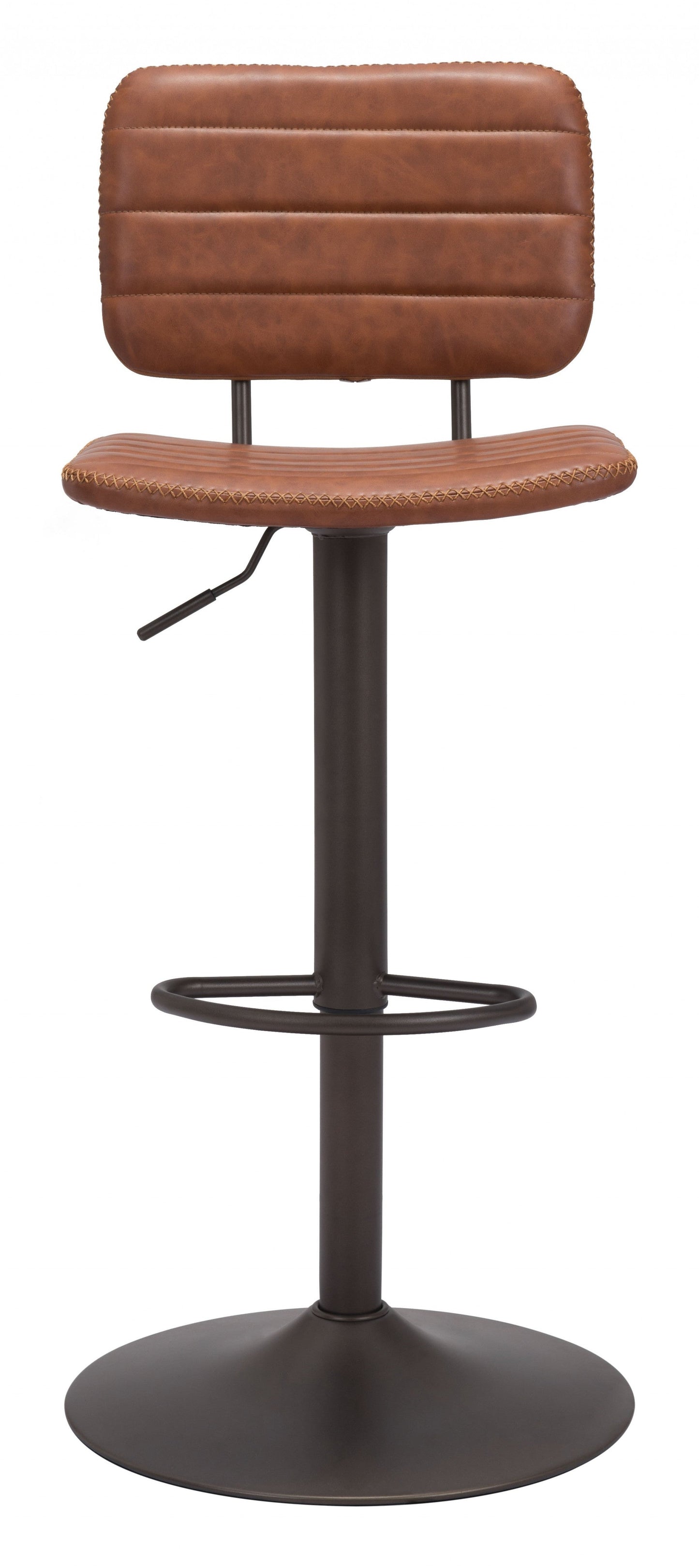HomeRoots 24" Steel Swivel Low Back Counter Height Chair in Brown and Black Finish
