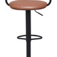 HomeRoots 24" Steel Swivel Low Back Counter Height Chair in Brown and Black Finish