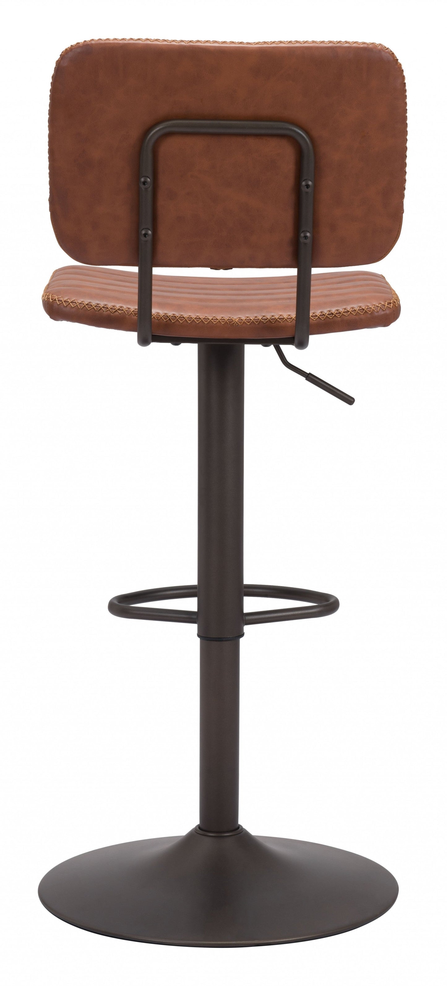 HomeRoots 24" Steel Swivel Low Back Counter Height Chair in Brown and Black Finish