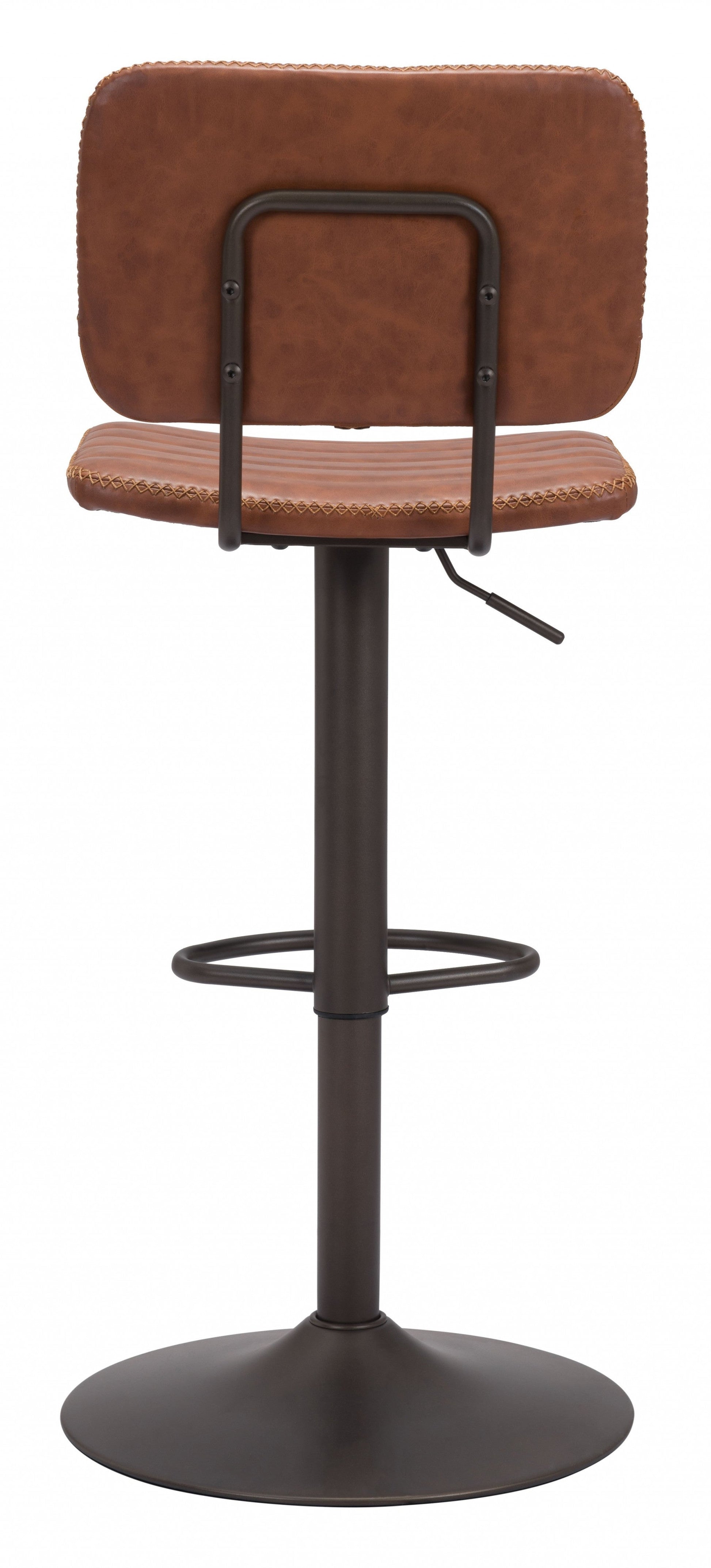 HomeRoots 24" Steel Swivel Low Back Counter Height Chair in Brown and Black Finish