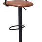 HomeRoots 24" Steel Swivel Low Back Counter Height Chair in Brown and Black Finish