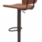 HomeRoots 24" Steel Swivel Low Back Counter Height Chair in Brown and Black Finish
