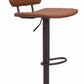 HomeRoots 24" Steel Swivel Low Back Counter Height Chair in Brown and Black Finish
