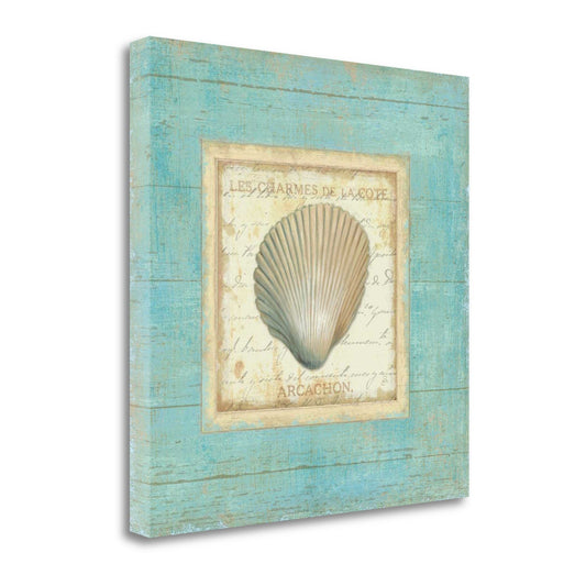 HomeRoots 24" Stylish French Seashell Print on Gallery Wrap Canvas Wall Art