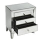 HomeRoots 24" Three Drawer Chest With Clear Glass Finish