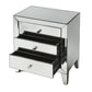 HomeRoots 24" Three Drawer Chest With Clear Glass Finish