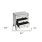 HomeRoots 24" Three Drawer Chest With Clear Glass Finish
