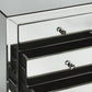 HomeRoots 24" Three Drawer Chest With Clear Glass Finish