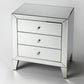 HomeRoots 24" Three Drawer Chest With Clear Glass Finish