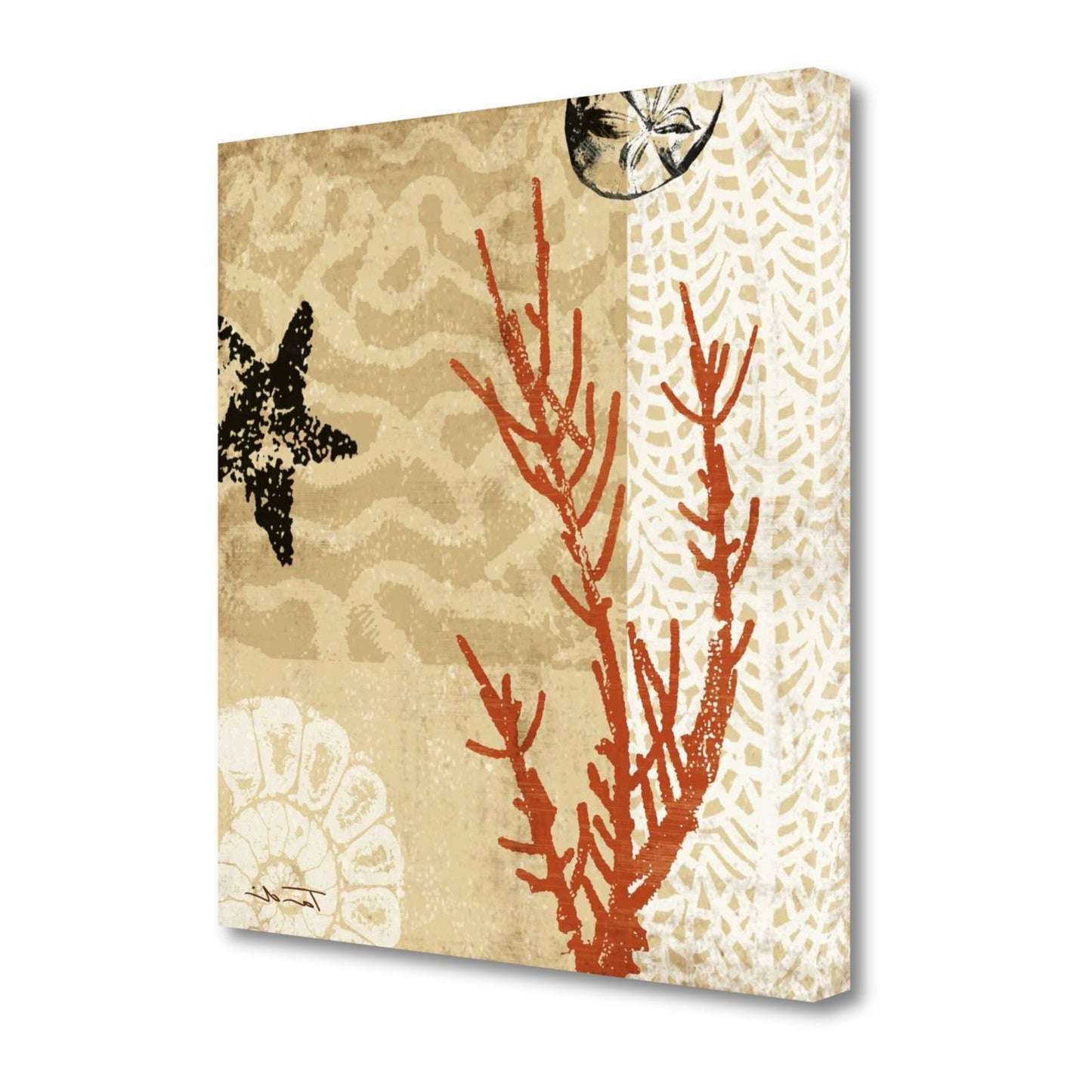 HomeRoots 24" Underwater Coral with Starfish and Sandollar 2 Giclee Wrap Canvas Wall Art