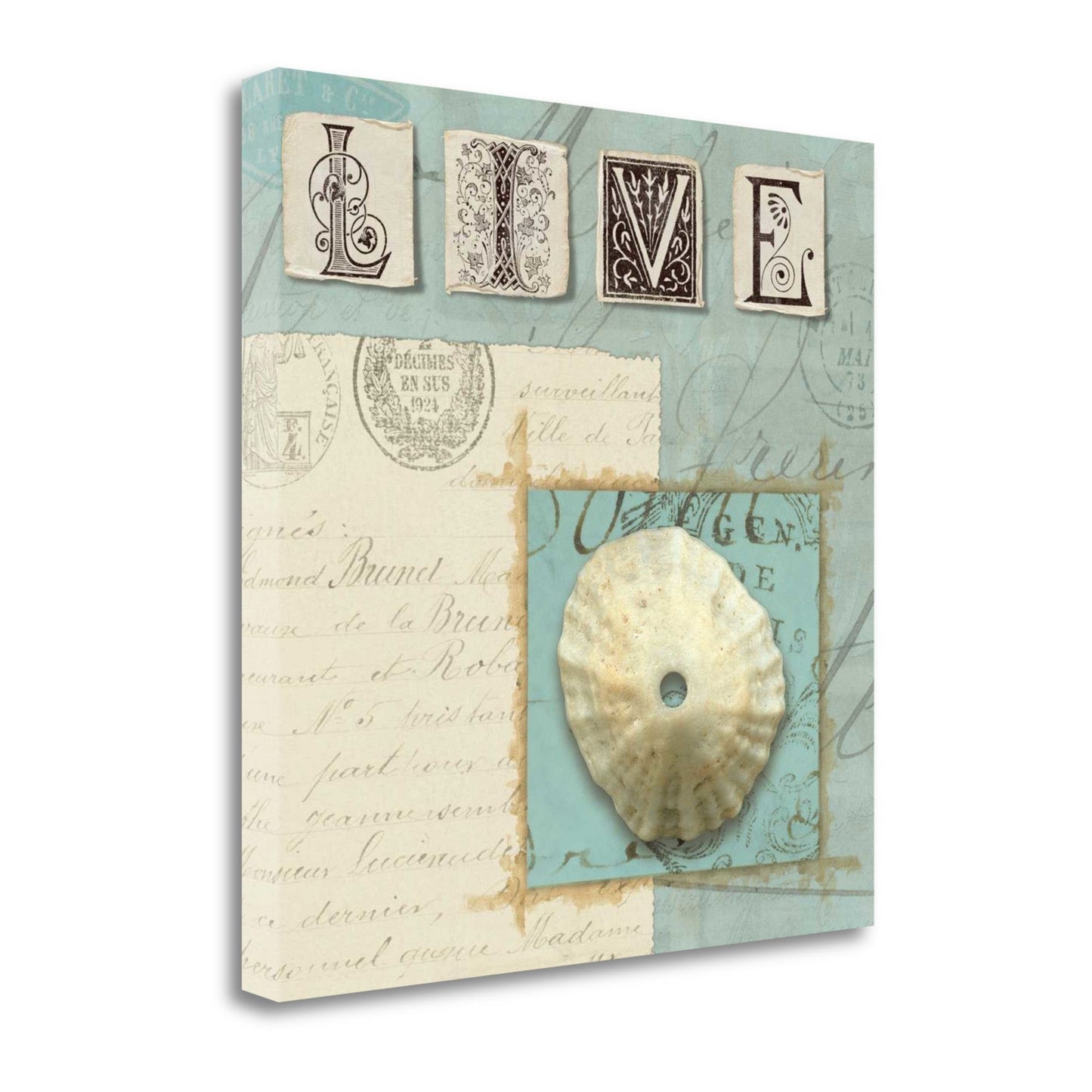HomeRoots 24" Vintage Inspired Coastal Beach Journal Giclee Print on Gallery Wrap Canvas Wall Art