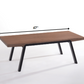 HomeRoots 24" Walnut Wood and Black Metal Coffee Table