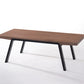 HomeRoots 24" Walnut Wood and Black Metal Coffee Table
