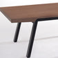 HomeRoots 24" Walnut Wood and Black Metal Coffee Table
