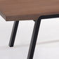 HomeRoots 24" Walnut Wood and Black Metal Coffee Table