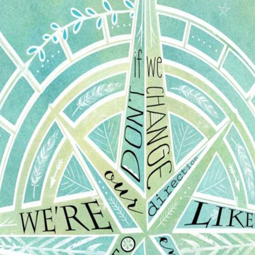 HomeRoots 24" Watercolor Adventurous Compass 2 Giclee Wrap Canvas Wall Art
