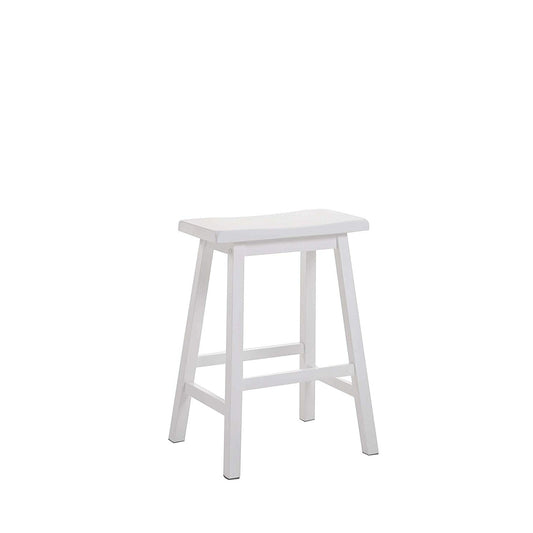 HomeRoots 24" White Counter Height Stool In Set Of Two