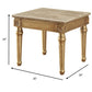 HomeRoots 24" White Faux Marble Mirrored End Table With Antique Gold Finish