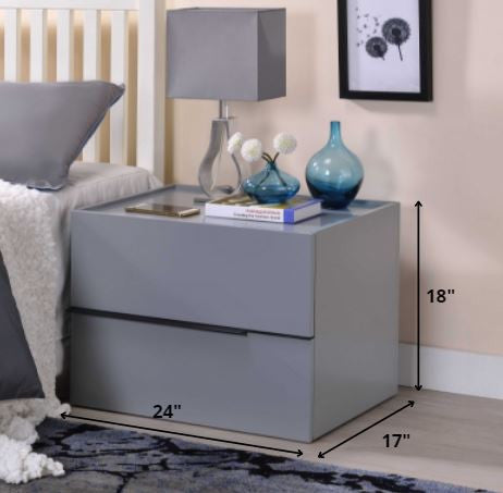 HomeRoots 24' x 17' x 18' Gray Metal Accent Table