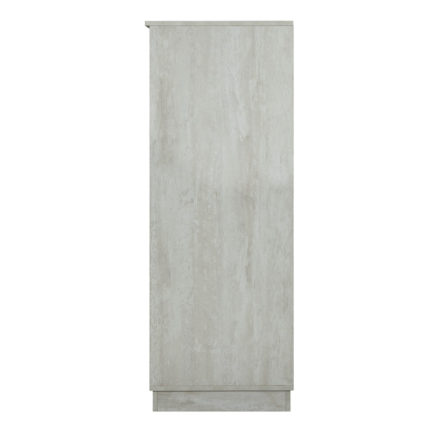 HomeRoots 24" x 20" x 52" MDF Wine Cabinet In Antique White Finish