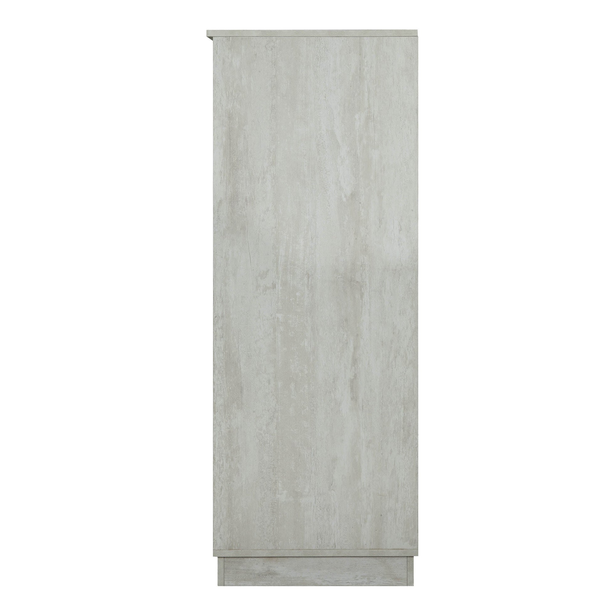 HomeRoots 24" x 20" x 52" MDF Wine Cabinet In Antique White Finish