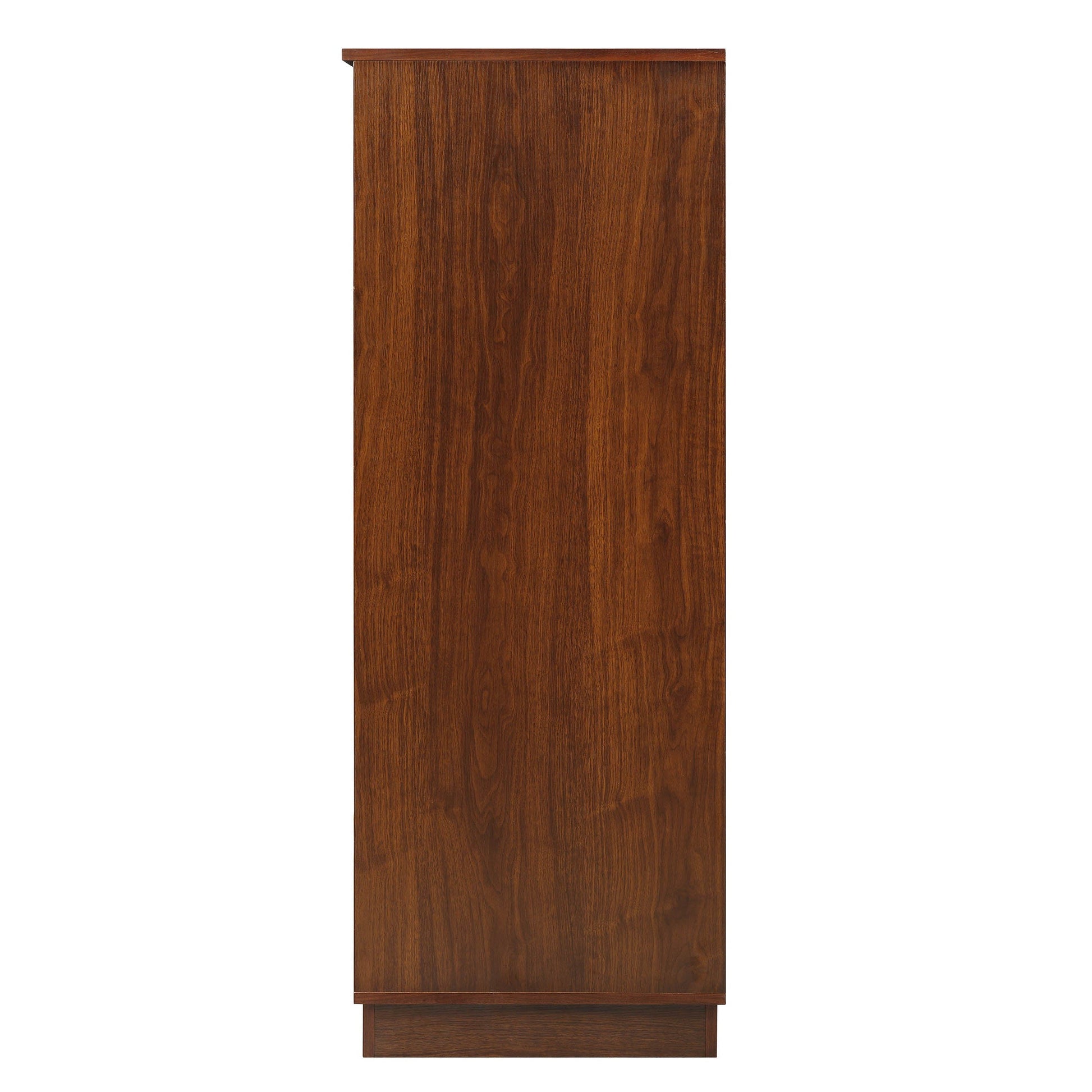 HomeRoots 24" x 20" x 52" MDF Wine Cabinet In Walnut Finish