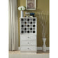 HomeRoots 24" x 20" x 52" Wine MDF Cabinet In Antique White Finish
