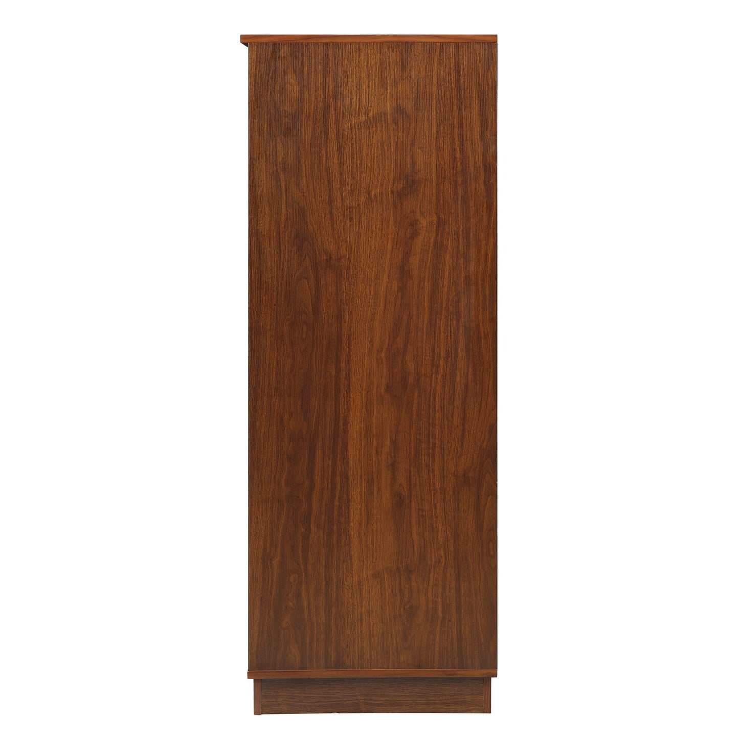 HomeRoots 24" x 20" x 52" Wine MDF Cabinet In Walnut Finish