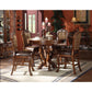 HomeRoots 24" x 21" x 48" Pu Cherry Oak Wood Poly Resin Upholstery Counter Height Chair in Set of Two