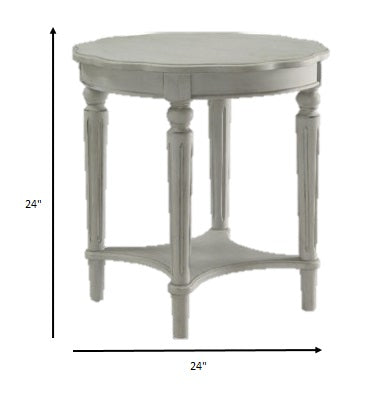 HomeRoots 24" x 24" x 24" Antique Slate Solid Wood End Table