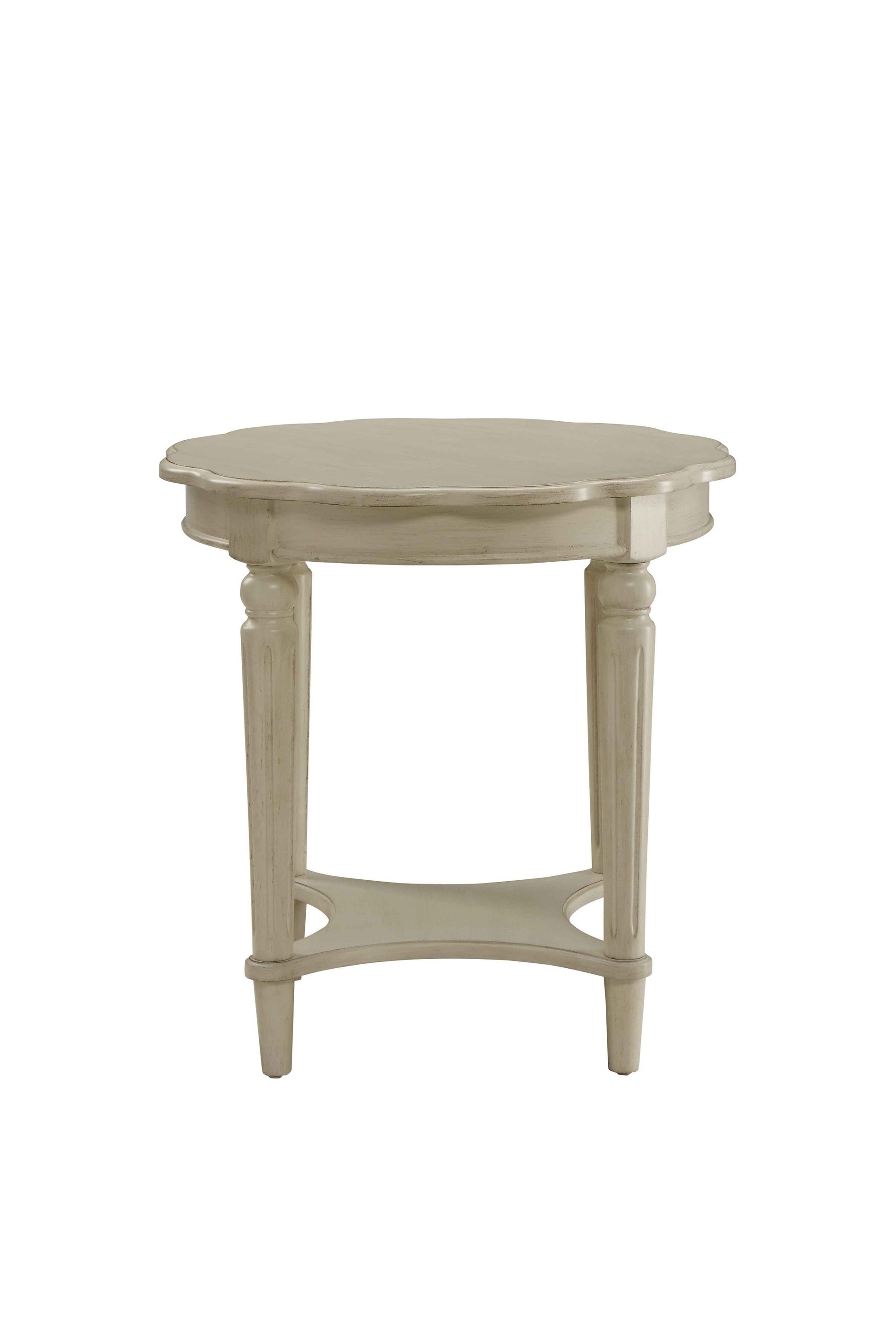 HomeRoots 24" x 24" x 24" Antique White Solid Wood End Table