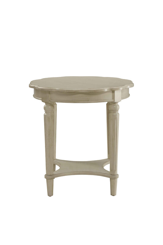 HomeRoots 24" x 24" x 24" Antique White Solid Wood End Table