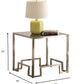 HomeRoots 24" x 24" x 24" Champagne and Clear Glass End Table