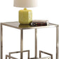 HomeRoots 24" x 24" x 24" Champagne and Clear Glass End Table
