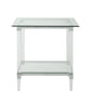 HomeRoots 24" x 24" x 24" Chrome Clear Acrylic And Glass End Table