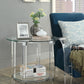 HomeRoots 24" x 24" x 24" Clear Acrylic And Glass End Table With Chrome Finish