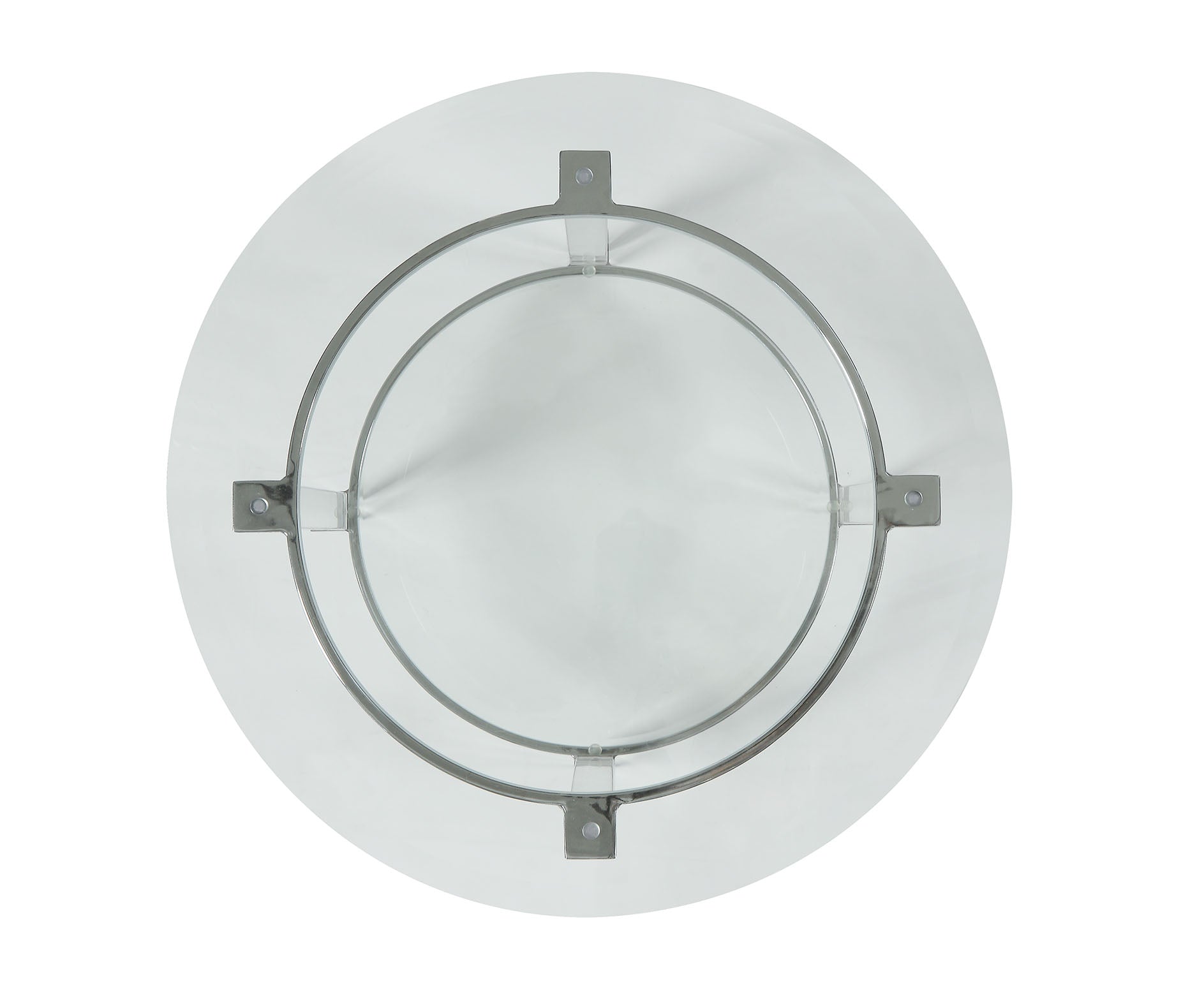 HomeRoots 24" x 24" x 24" Clear Acrylic And Glass End Table With Chrome Finish