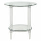 HomeRoots 24" x 24" x 24" Clear Acrylic And Glass End Table With Chrome Finish