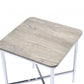 HomeRoots 24" x 24" x 24" Gray Oak And Chrome Metal Tube End Table