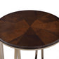 HomeRoots 24" x 24" x 24" Walnut And Champagne Metal End Table